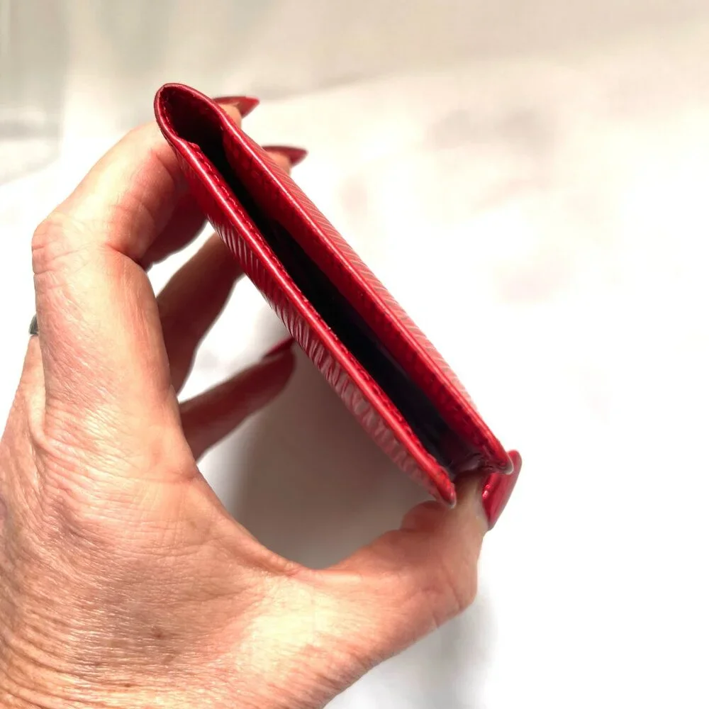 Louis Vuitton Epi Red Leather Pocket Organizer Business Card Credit Card wallet